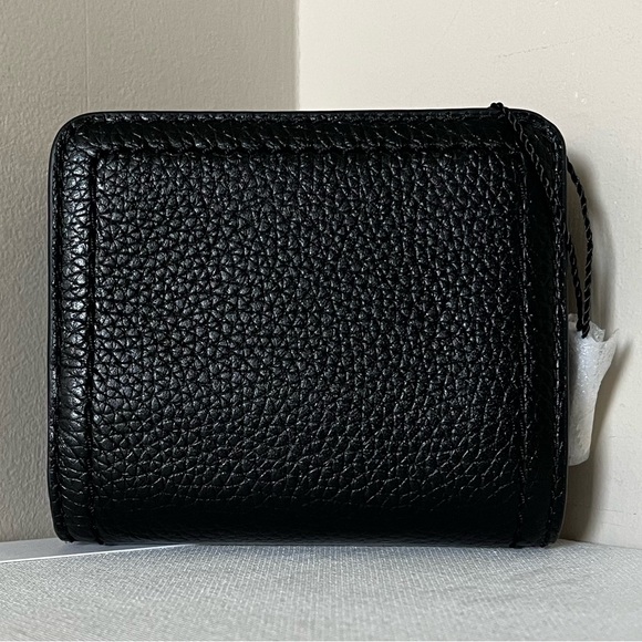 New Marc Jacobs Compact Bifold Wallet Leather Grey/black Multi - Picture 3 of 6